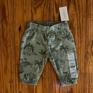 Garanimals Olive Baby Pants with Dinosaur Design